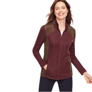 Women's Burgundy and Brown Faux Suede Jacket M